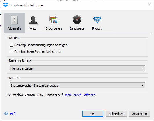 Basis Einstellungen